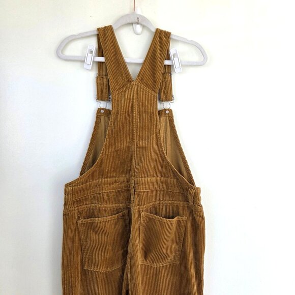 Madewell Straight Leg Corduroy Overalls Women's Medium Golden - Picture 8 of 9